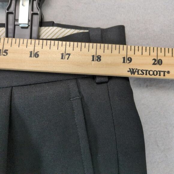 Vtg FR Tripler & Co Bespoke Tailored Black Wool Dress Pants Men's 38x32 Pleated - Picture 5 of 10